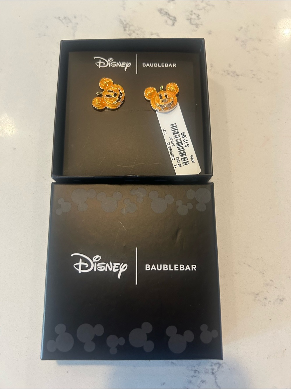 Disney x BaubleBar Orange Mickey Stud Earrings